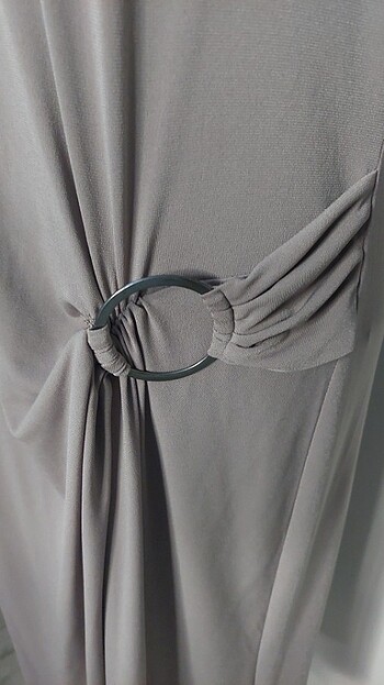 Krep licrali şik elbise 3/4 kol  - Görsel 4