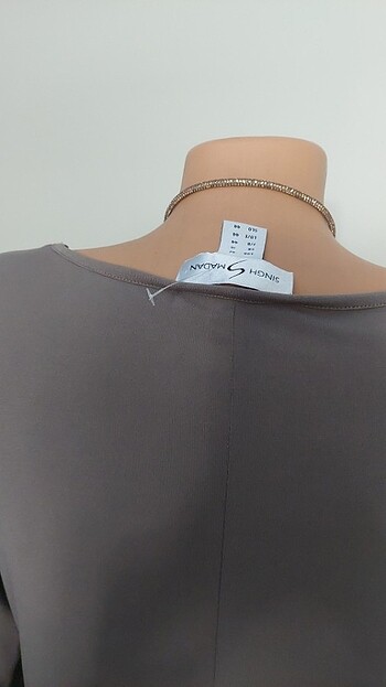 Krep licrali şik elbise 3/4 kol  - Görsel 5