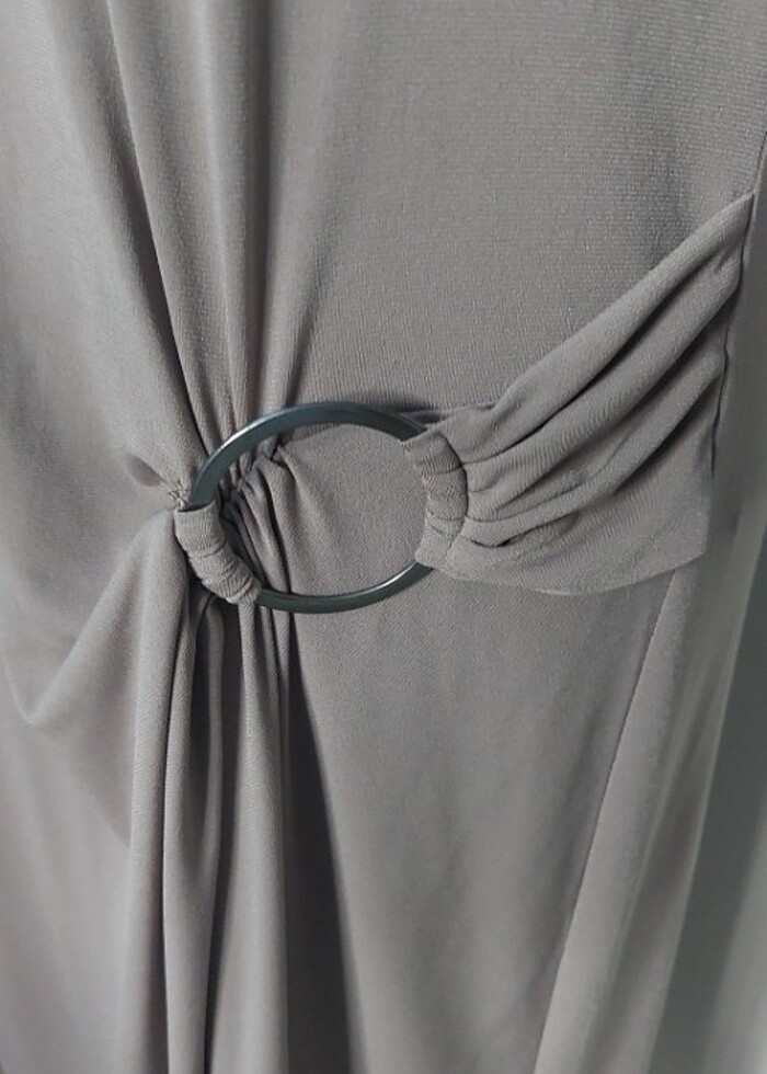 Krep licrali şik elbise 3/4 kol  - Görsel 4