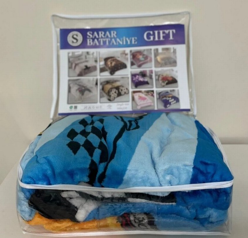 Çocuklar için Mavi Kareli Battaniye - Görsel 4