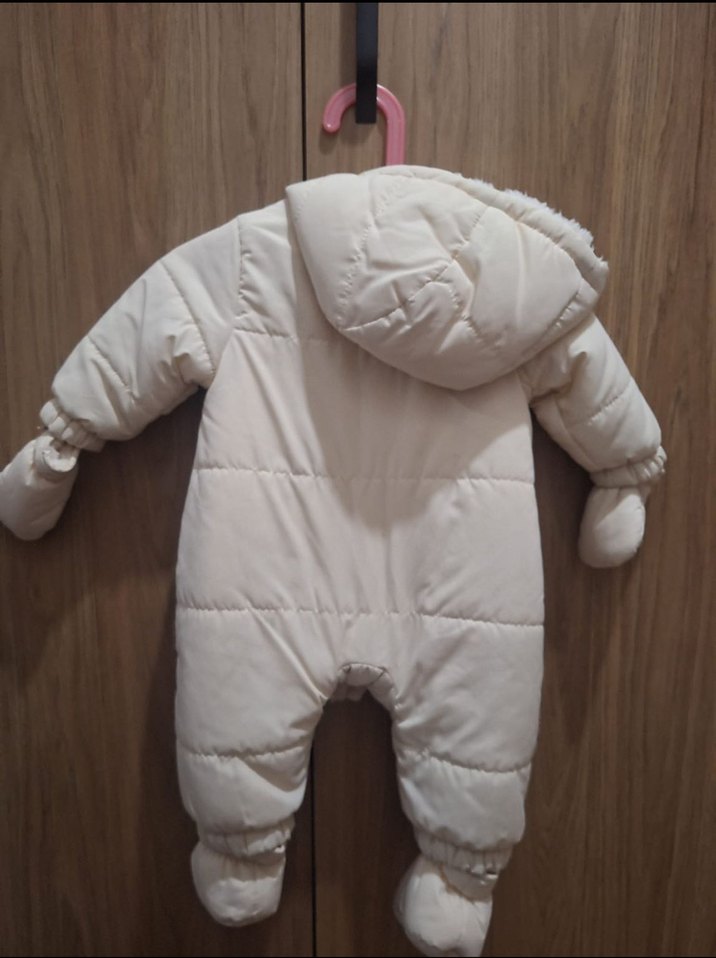 Beyaz Kürklü Bebek Kız Tulumu - Görsel 2