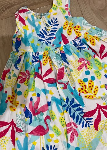 Renkli Desenli Kız Çocuk Elbisesi - Görsel 3