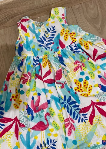 Renkli Desenli Kız Çocuk Elbisesi - Görsel 2