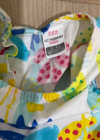 Renkli Desenli Kız Çocuk Elbisesi - Görsel 4