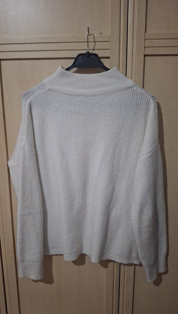 Trendyolmilla Gri Yarım Fermuarlı Örgü Kadın Kazak - Görsel 2