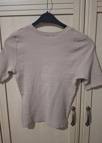 Trendyolmilla Bej Kısa Kollu Fit Kesim Kadın Kazak - Görsel 2