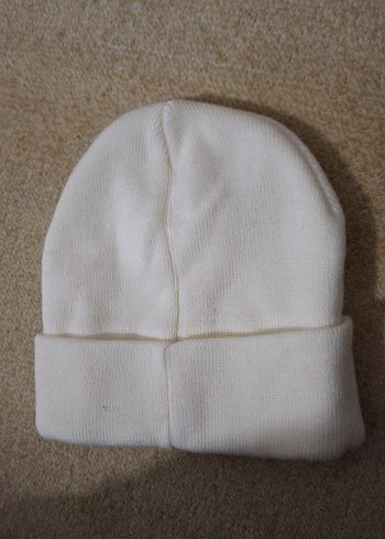 Beyaz Örgü Kadın Bere - Görsel 2