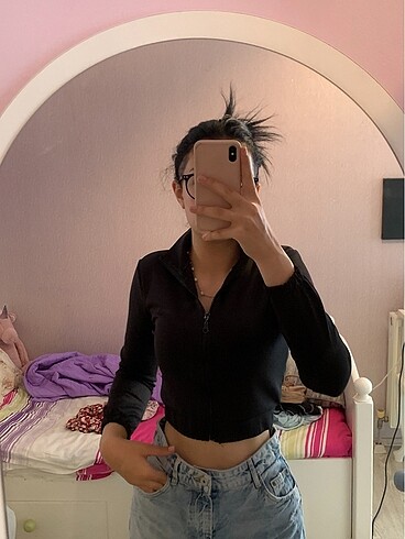 Fermuarli crop