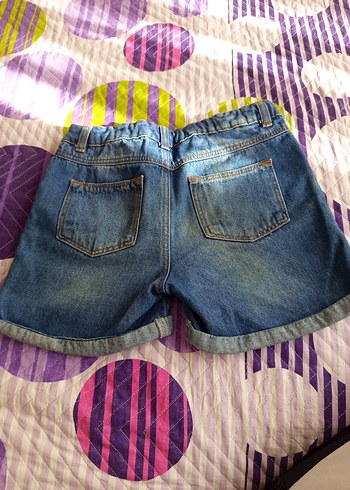 Kadın Renkli Yırtık Denim Mini Şort - Görsel 2