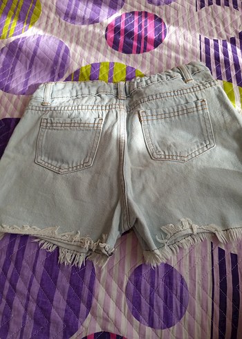 Gri Payetli Kadın Mini Denim Şort - Görsel 3