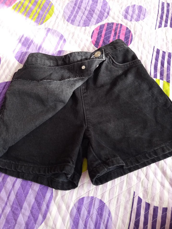 Düğmeli Siyah Denim Kız Etek - Görsel 2