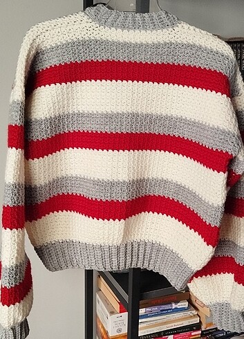 Örgü crop kazak - Görsel 6