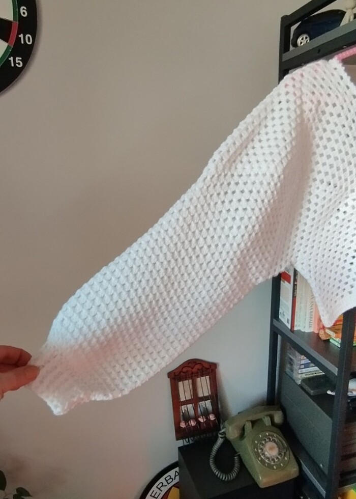 Bryaz v yaka motif Crop lazak - Görsel 2