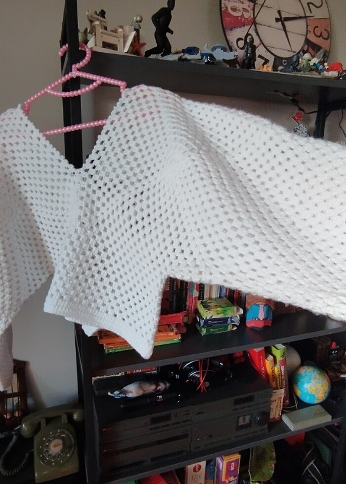 Bryaz v yaka motif Crop lazak - Görsel 3