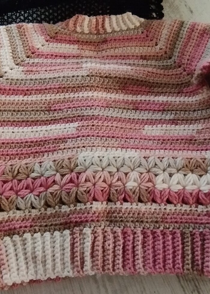 Kız bebek ebruli Hırka  - Görsel 3