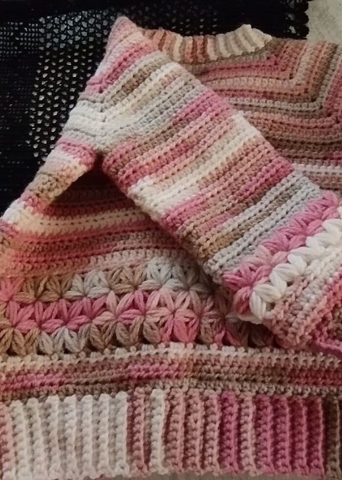 Kız bebek ebruli Hırka  - Görsel 4