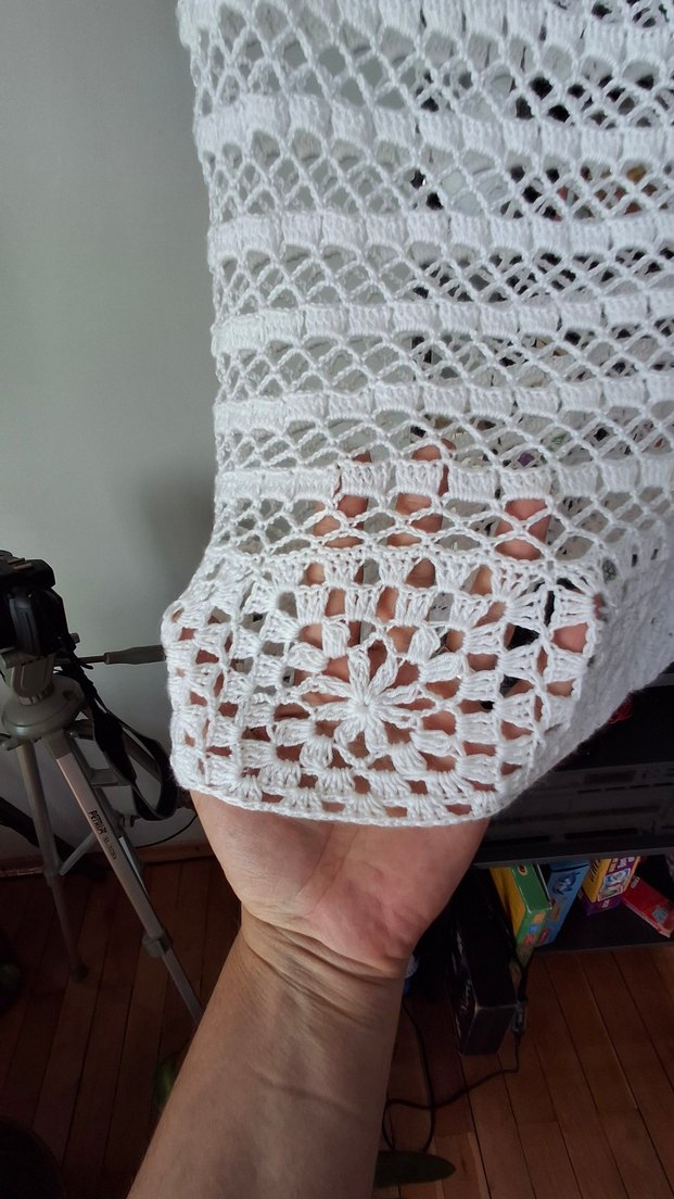 Dantel Detaylı Beyaz Örgü Mini Plaj Eteği - Görsel 4