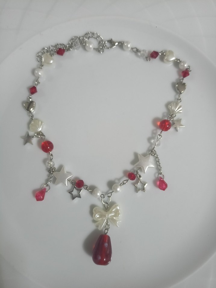 Star red Y2k kolye - Görsel 3