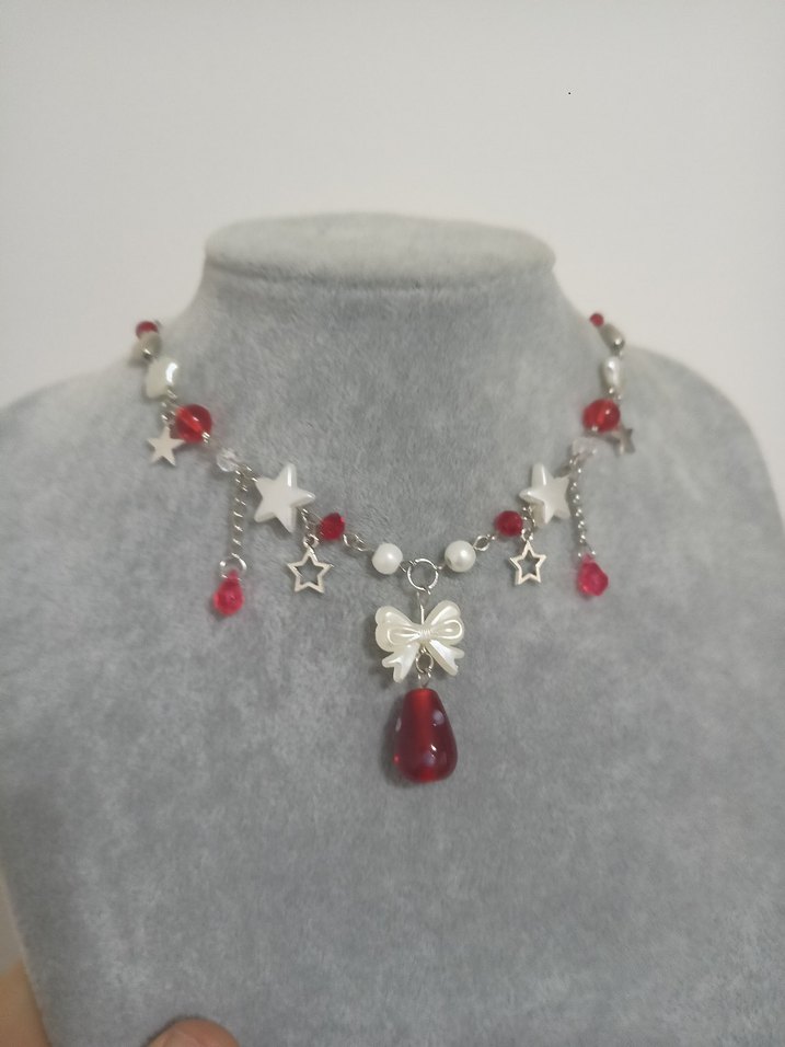 Star red Y2k kolye - Görsel 2