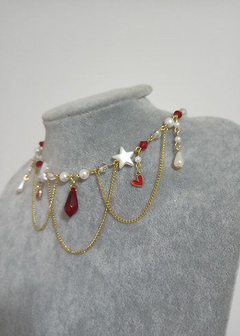 Red Y2k kolye - Görsel 3