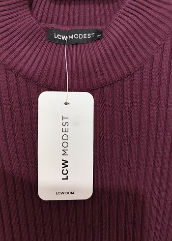 Bordo Uzun Triko Elbise - Görsel 3