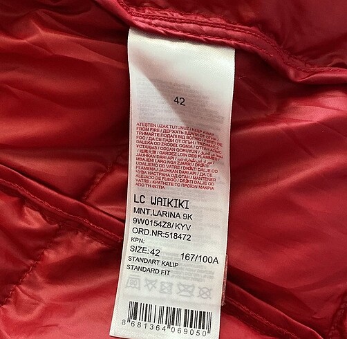 xl Beden kırmızı Renk Kadın Mont