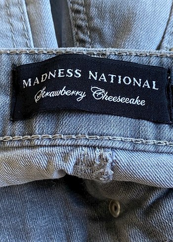 Düğmeli Mavi Mini Kot Şort - Görsel 6