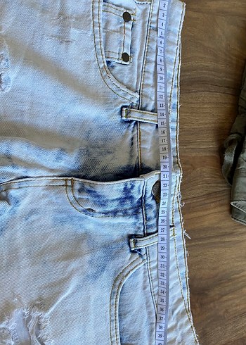 Kadın Mavi Mini Kot Şort - Görsel 2