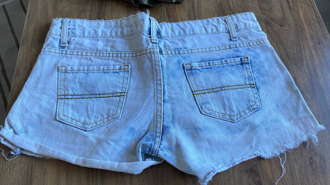 Kadın Mavi Mini Kot Şort - Görsel 5