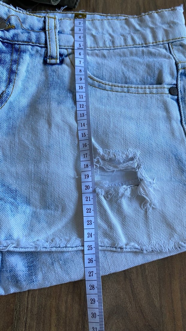 Kadın Mavi Mini Kot Şort - Görsel 4