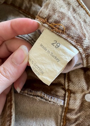 Kadın Kahverengi Kot Şort - Görsel 7