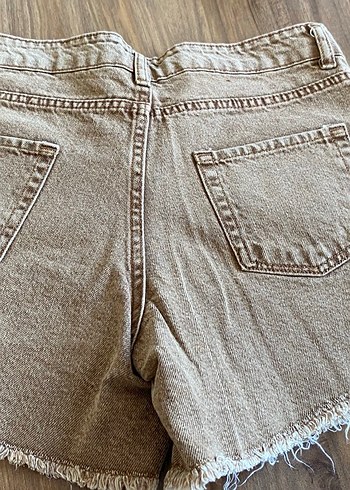 Kadın Kahverengi Kot Şort - Görsel 5