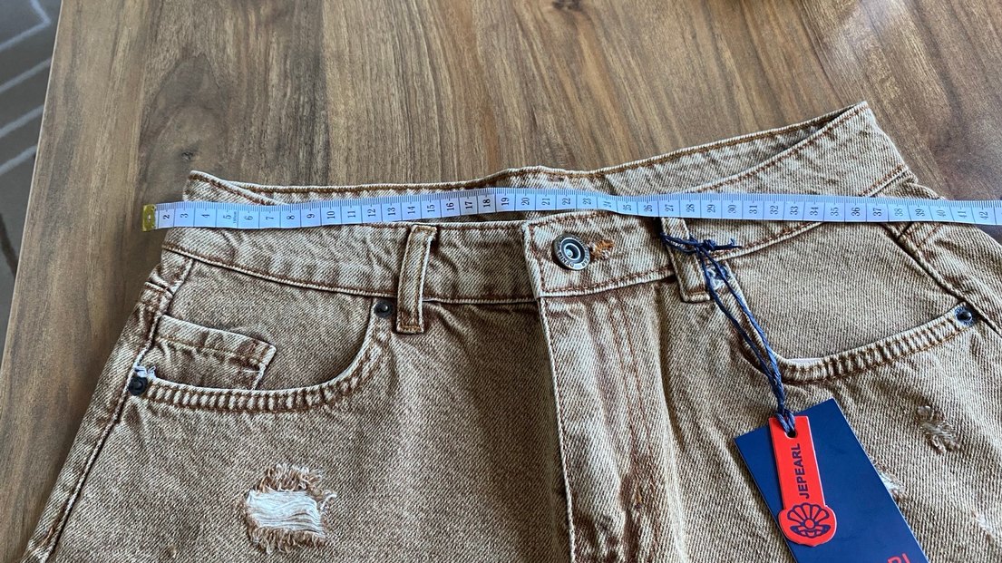 Kadın Kahverengi Kot Şort - Görsel 3