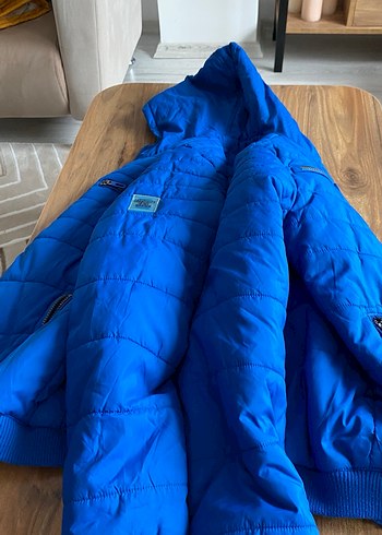 Parlak Mavi Erkek Çocuk Fermuarlı Mont - Görsel 4