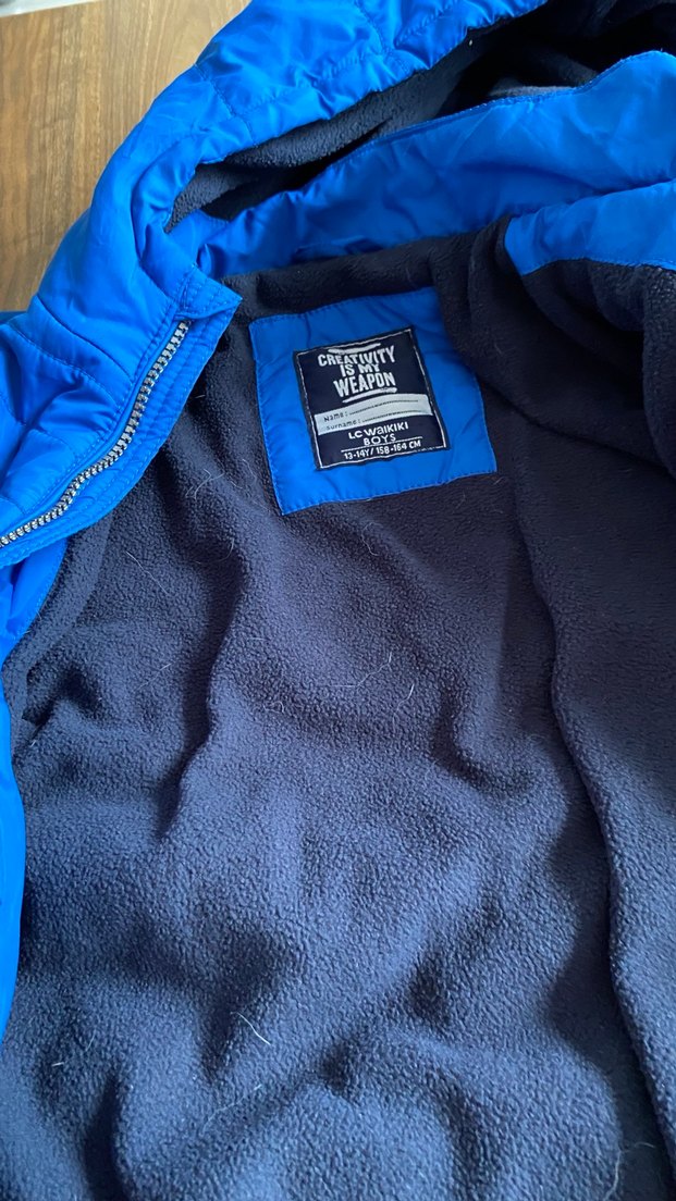 Parlak Mavi Erkek Çocuk Fermuarlı Mont - Görsel 2