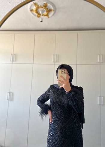 Abiye Siyah Uzun Kol Drapeli Gotik Abiye Elbise