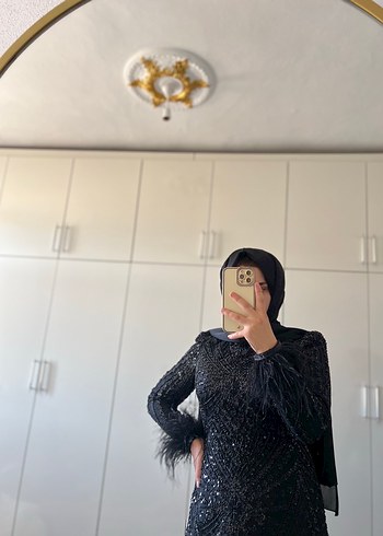 m Beden siyah Renk Siyah Uzun Kol Drapeli Gotik Abiye Elbise