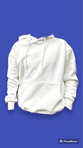 Etiketli. Beyaz hoodie