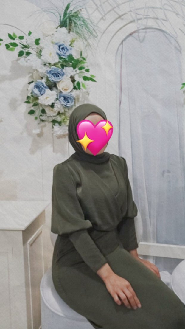 Kadın Haki Saten Elbise - Görsel 2