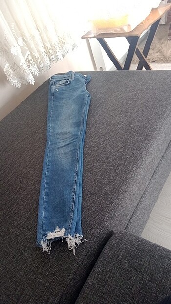 Dar paça yüksek bel jeans 