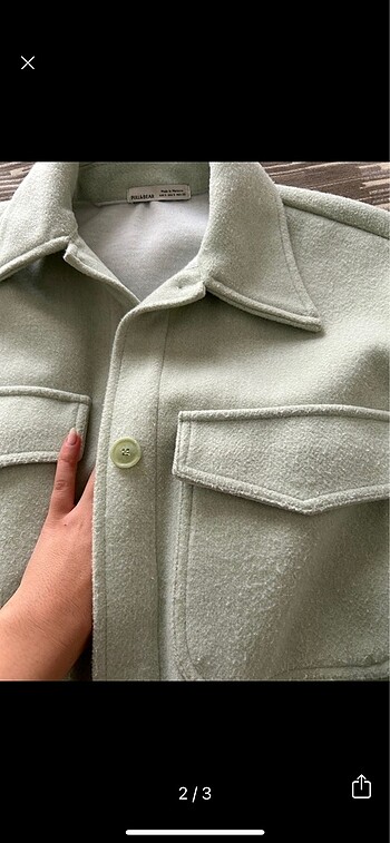 Pull and Bear Pull and Bear Mint yeşili ceket