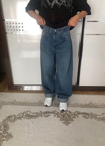 38 Beden mavi Renk Baggy jean