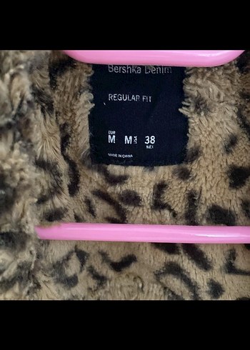 Bershka Leopar Desenli Kürklü Kot Ceket