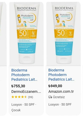 Beden Renk Bioderma Photoderm Pediatrics SPF 50+ Güneş Kremi