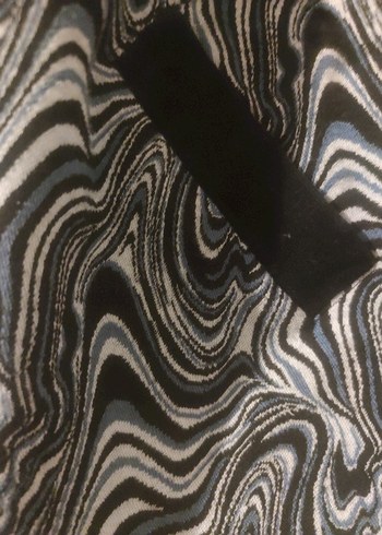 Zebra Desenli Siyah Midi Kadın Ceket - Görsel 2