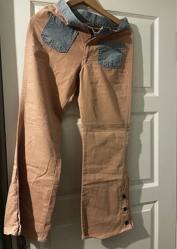 Bej Renkli Denim Kadın Boyfriend Pantolon - Görsel 4