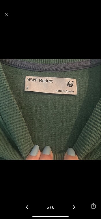 s Beden yeşil Renk Wwf mirket crop sweatshirt