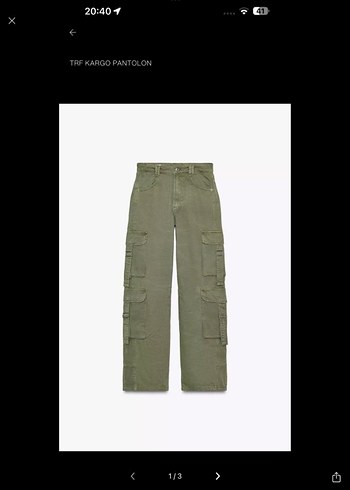 Haki Kamuflajlı Bol Kesim Kargo Kadın Kot Pantolon Jean - Görsel 2