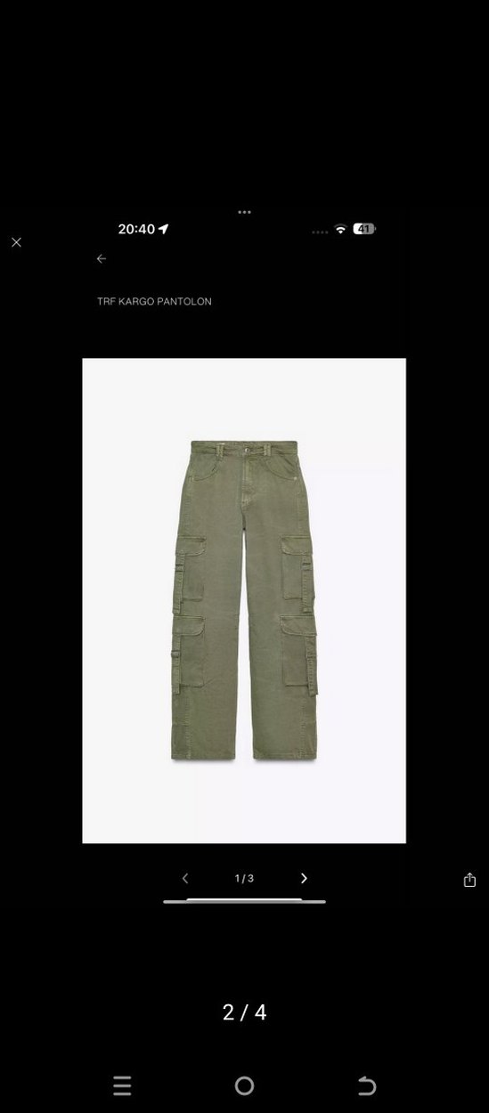 Haki Kamuflajlı Bol Kesim Kargo Kadın Kot Pantolon Jean - Görsel 2