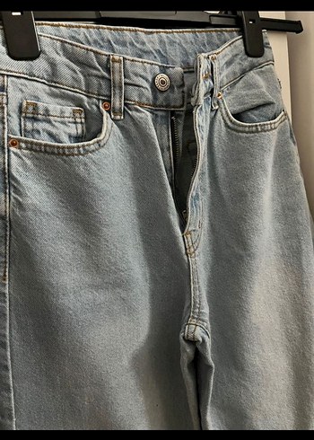 Kadın Mavi Rahat Kesim Denim Pantolon - Görsel 4